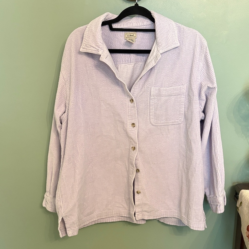 L.L. Bean Lavender Corduroy Shirt